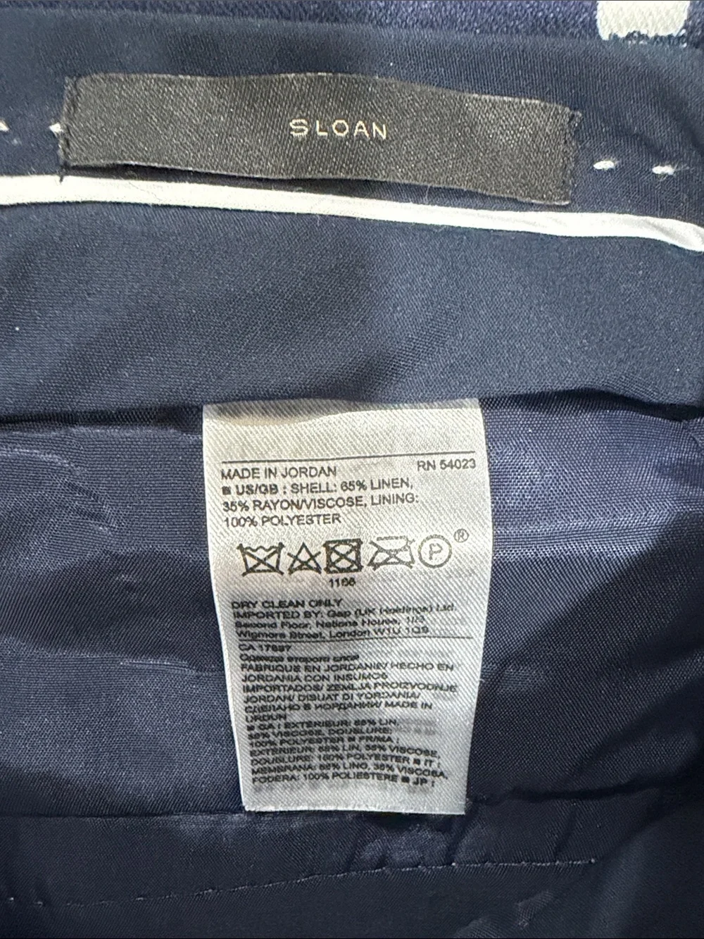Banana Republic Navy with White Polka Dot Sloan Ankle Pants - Size 6P